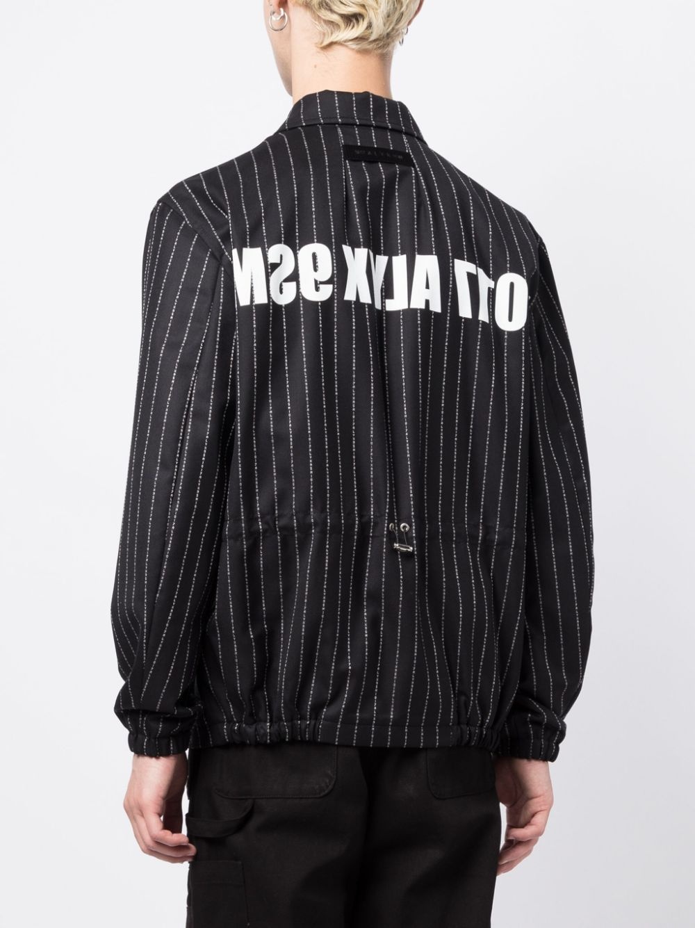 logo-stripe virgin-wool jacket - 4