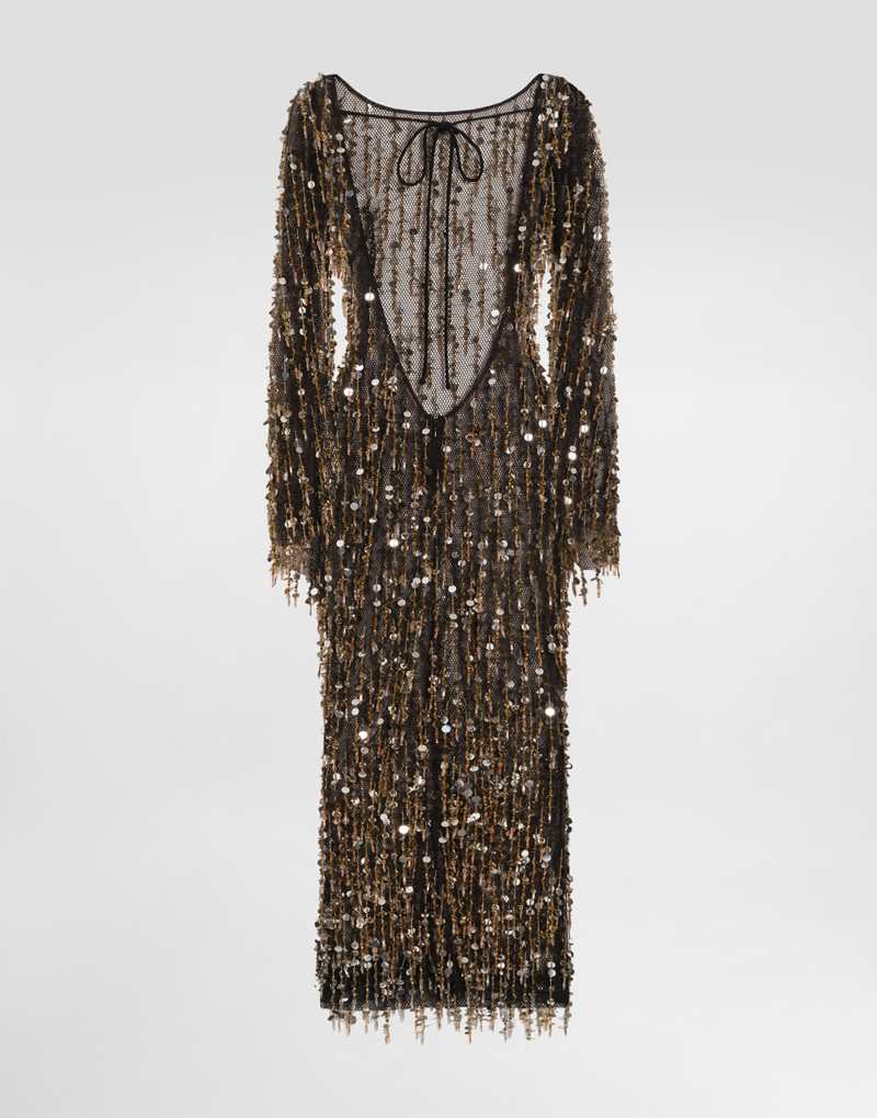 Long dress with fringe and sequin embroidery 7