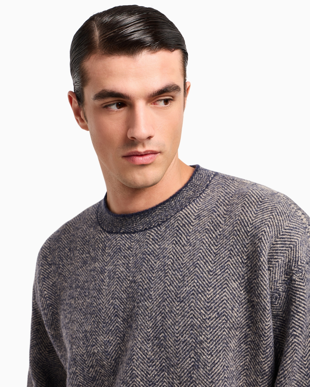 CREW-NECK JUMPER IN A CAMEL WOOL-BLEND JACQUARD - 5