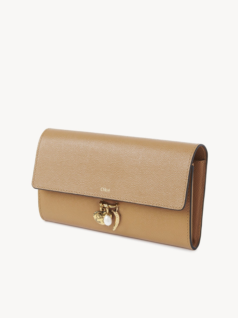 CHLOÉ CHARMS LONG WALLET WITH FLAP IN GRAINED LEATHER 2