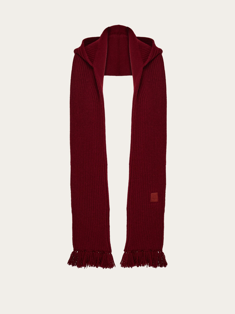 Knitted hood with scarf 1