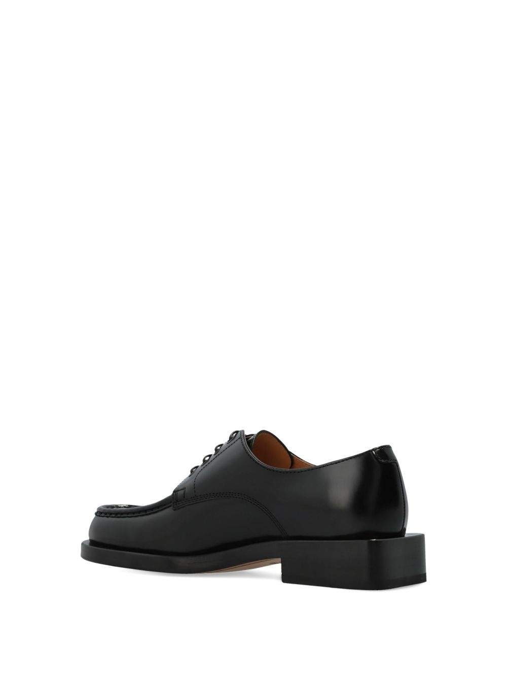 woven leather lace-up shoes - 3