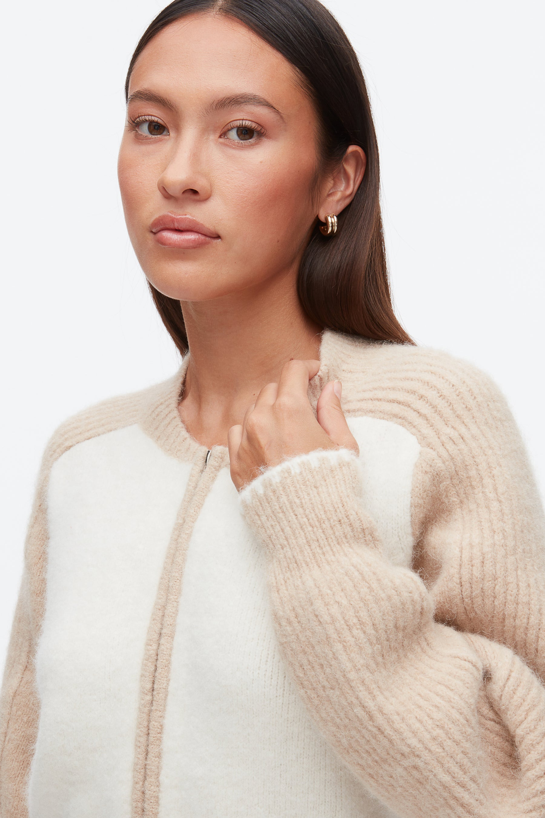 Colorblock Zip Cardigan - 6
