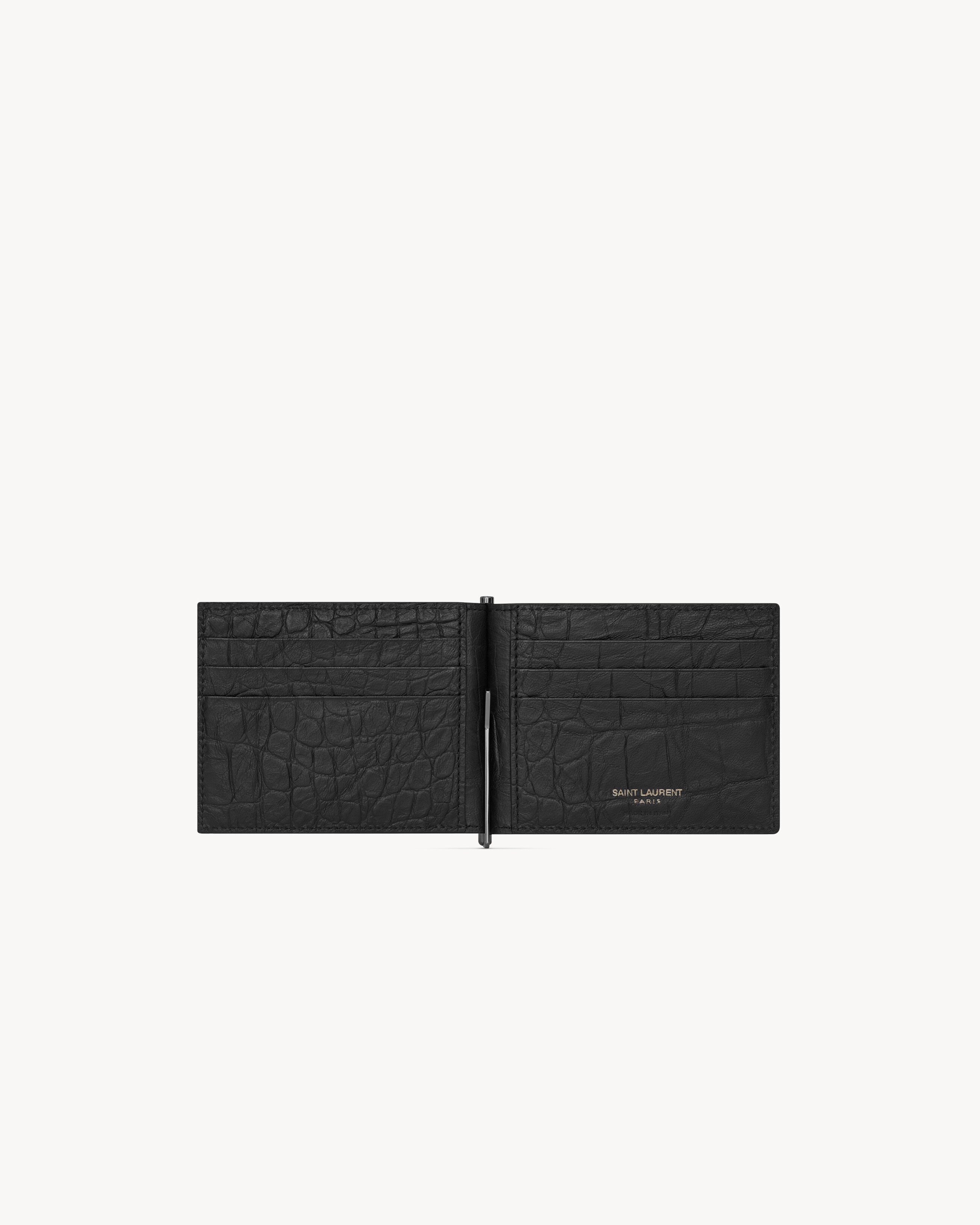 CASSANDRE BILL CLIP WALLET IN CROCODILE-EMBOSSED LEATHER - 4