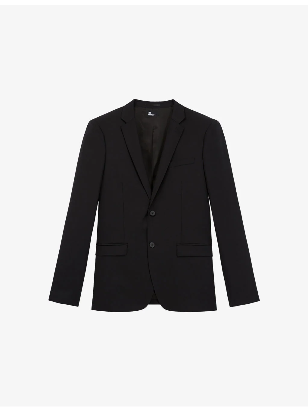 Single-breasted slim-fit wool suit jacket - 1