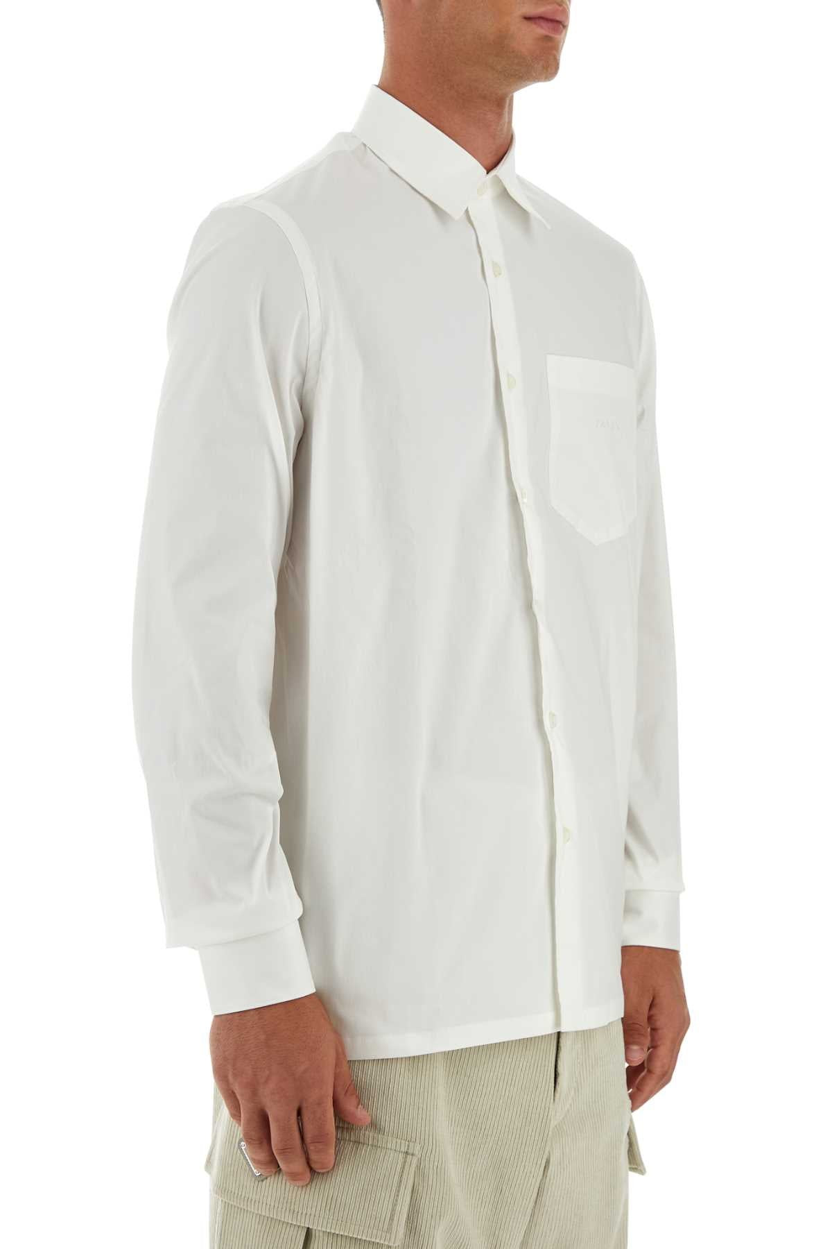 Prada Men White Poplin Shirt - 3