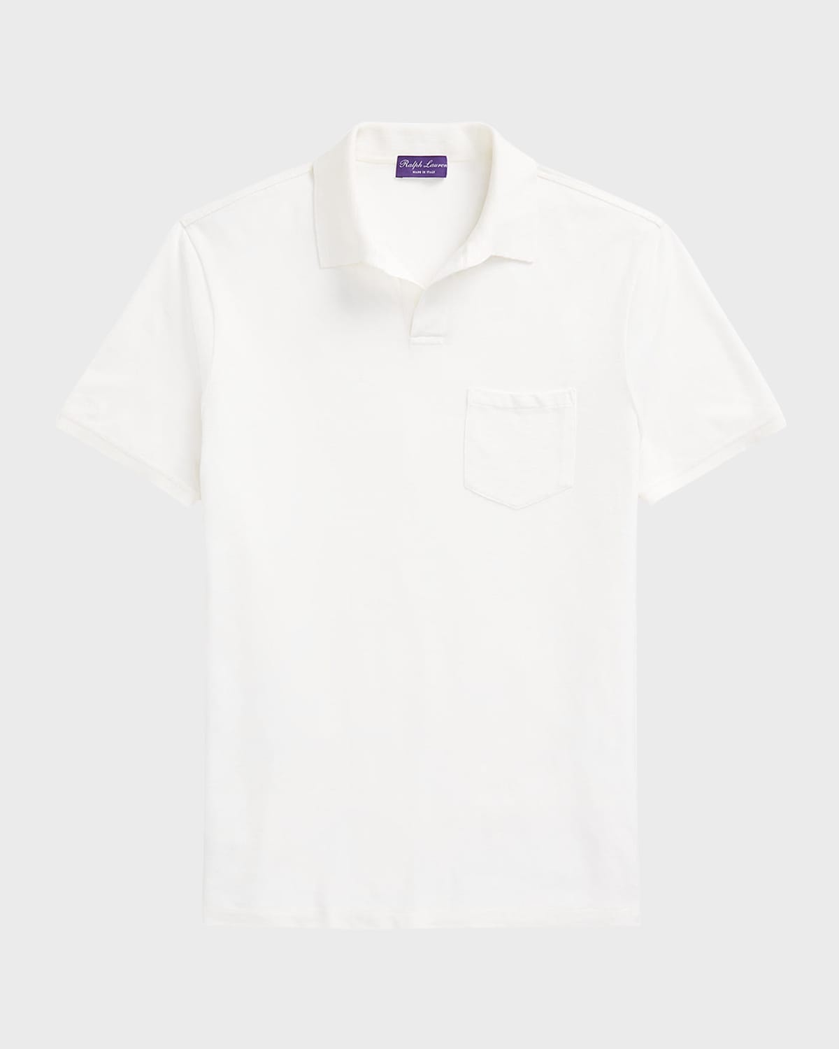 Men's Slim-Fit Cotton Silk Linen-Blend Polo Shirt - 1