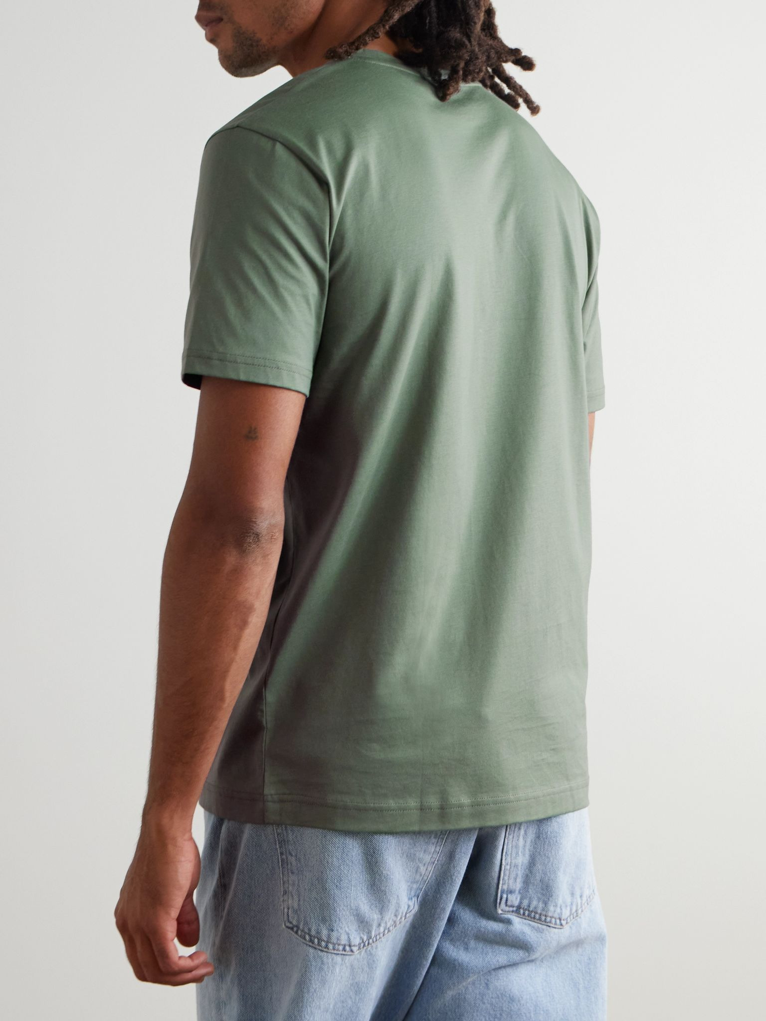 Riviera Supima Cotton-Jersey T-Shirt Green - 4