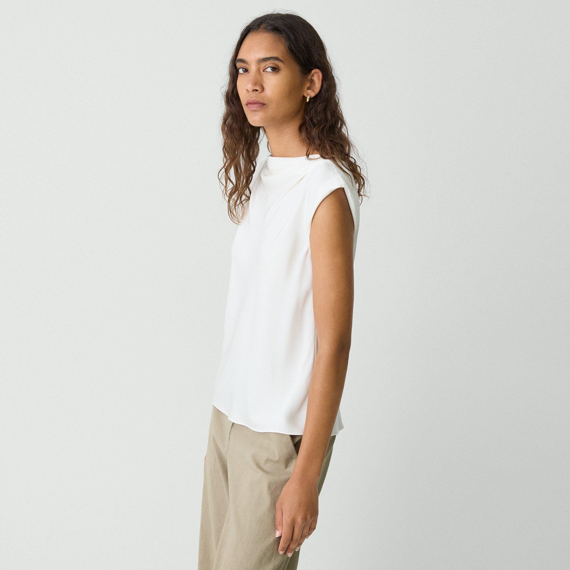 Cowl Neck Top in Silk Georgette - 3