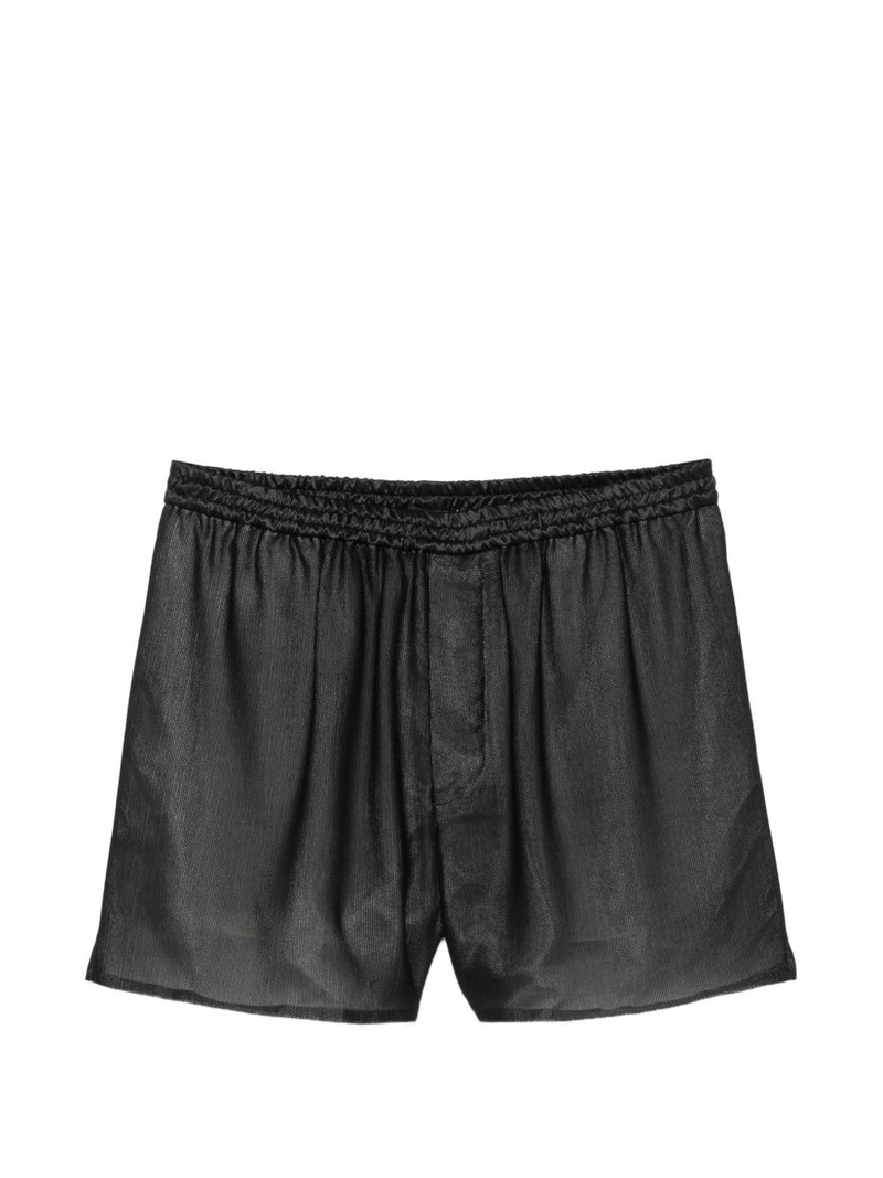 mesh-texture gathered shorts 1