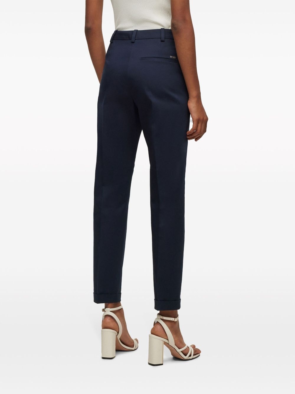 slim-cut organic cotton trousers - 3