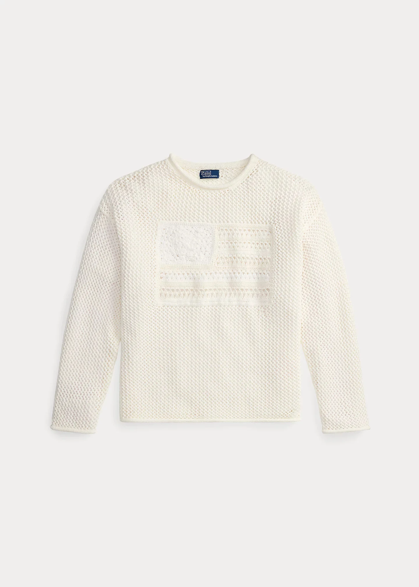 Tonal Flag Pointelle Sweater - 1