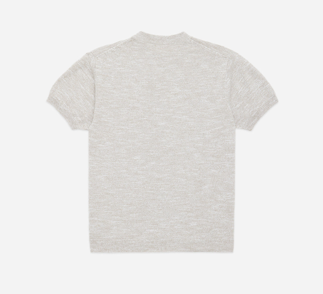 Knit T-Shirt - Natural Marled Yarn - 2