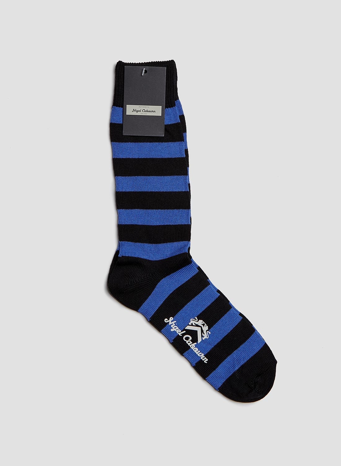 Cotton Stripe Socks in Blue/Black - 1