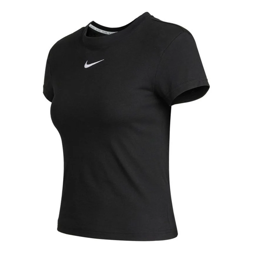 (WMNS) Nike Sportswear Icn Clsh Cap Slv Ss T Tee Black DJ7159-010 - 1