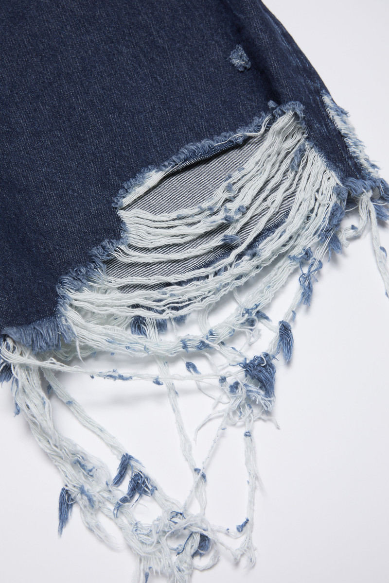 Distressed denim shorts - Super baggy fit - Mid blue 5