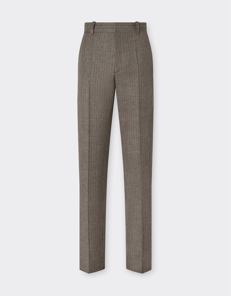 Trousers in mélange wool twill 1