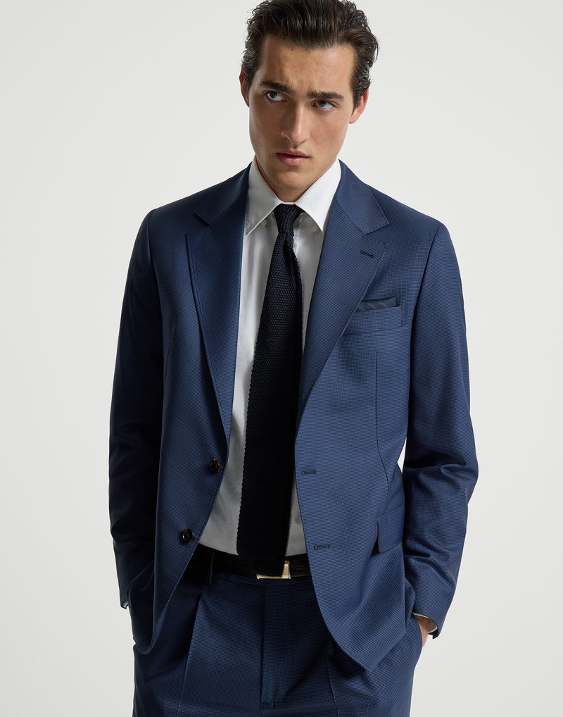 Super 150s virgin wool houndstooth blazer 5