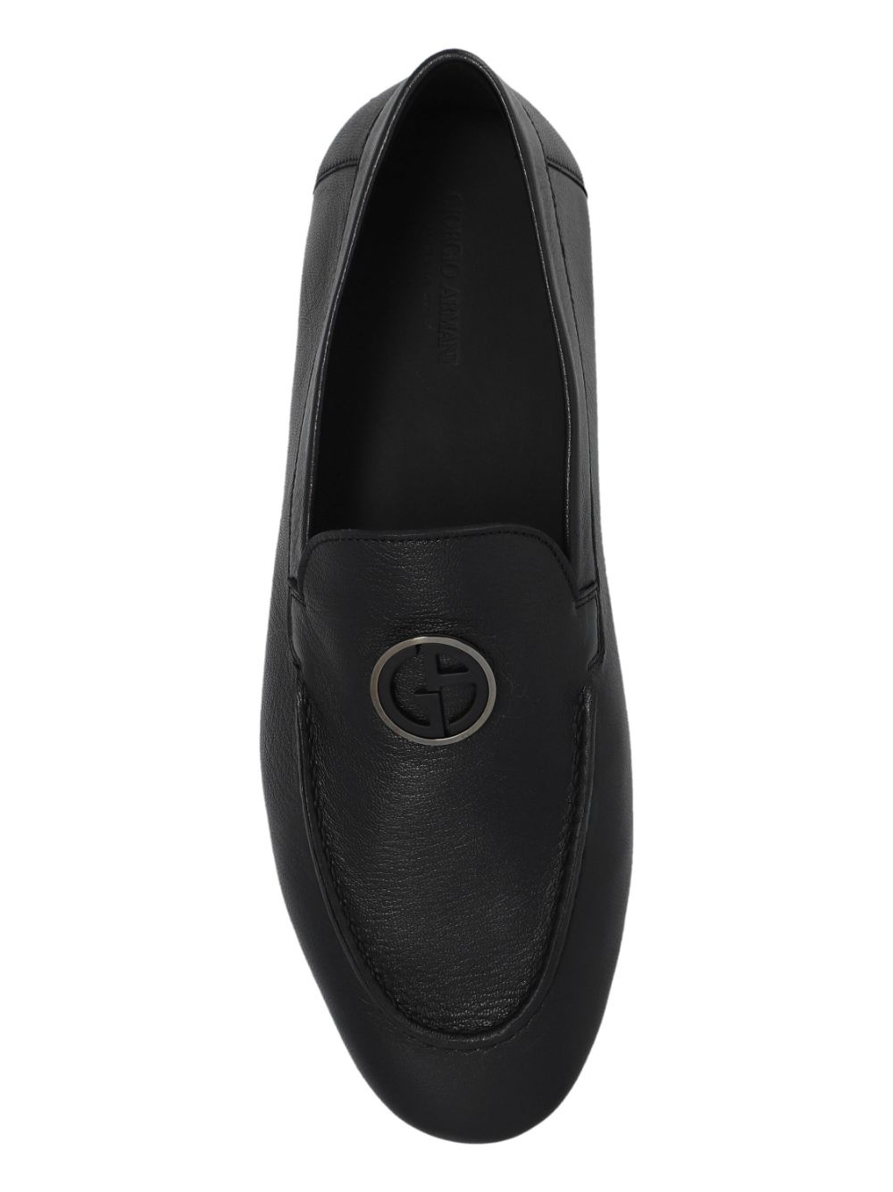 logo-plaque leather loafers - 6