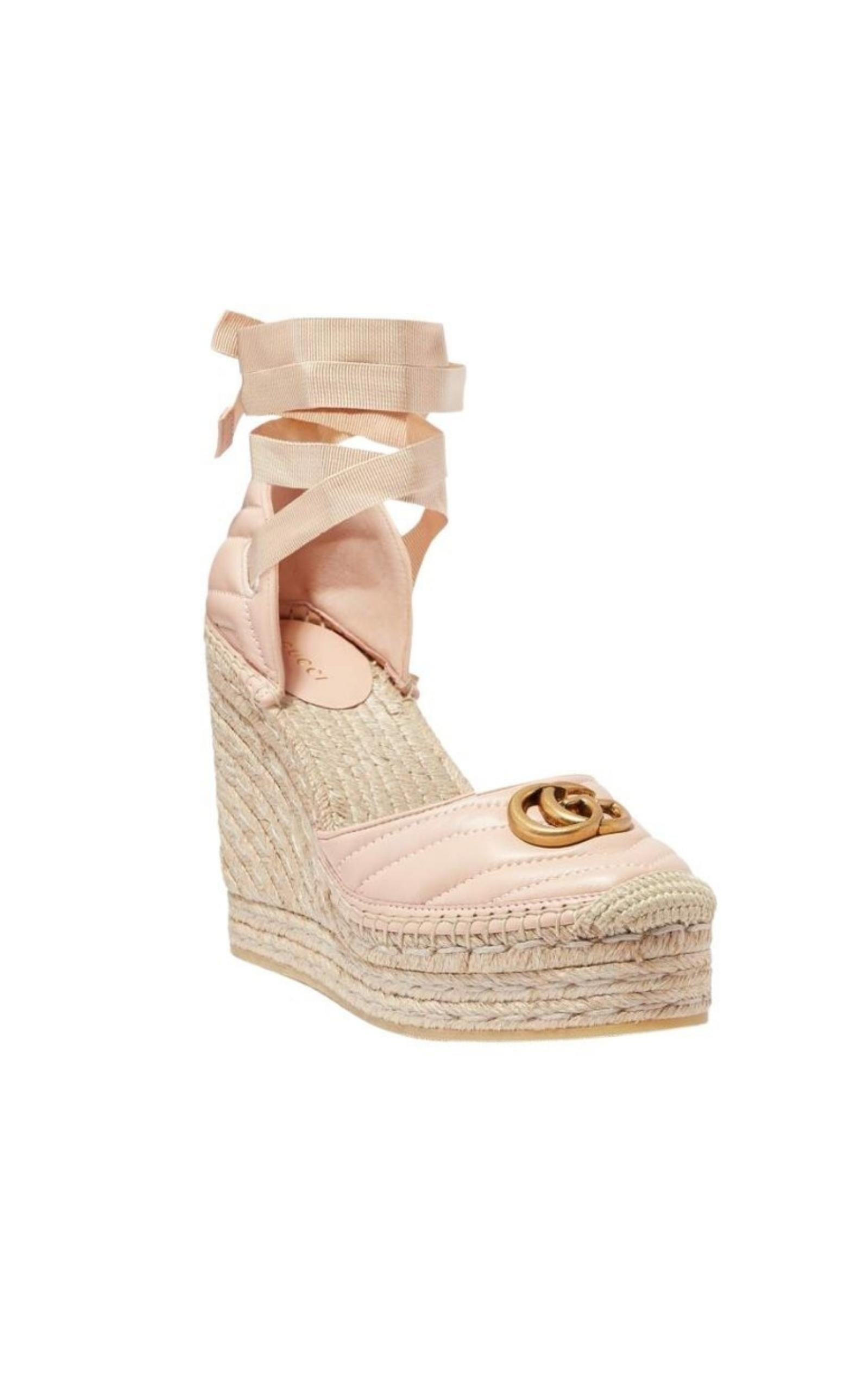 Leather Matelassé Platform Espadrilles - 3