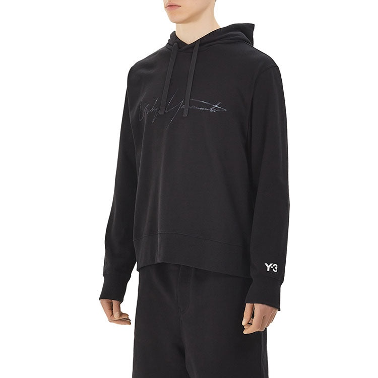 Men's Y-3 Drawstring Hooded Long Sleeves Casual Black FP8691 - 4