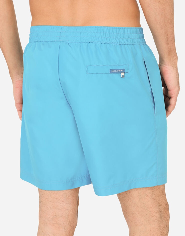 Mid-length swim trunks with metal DG logo - 5