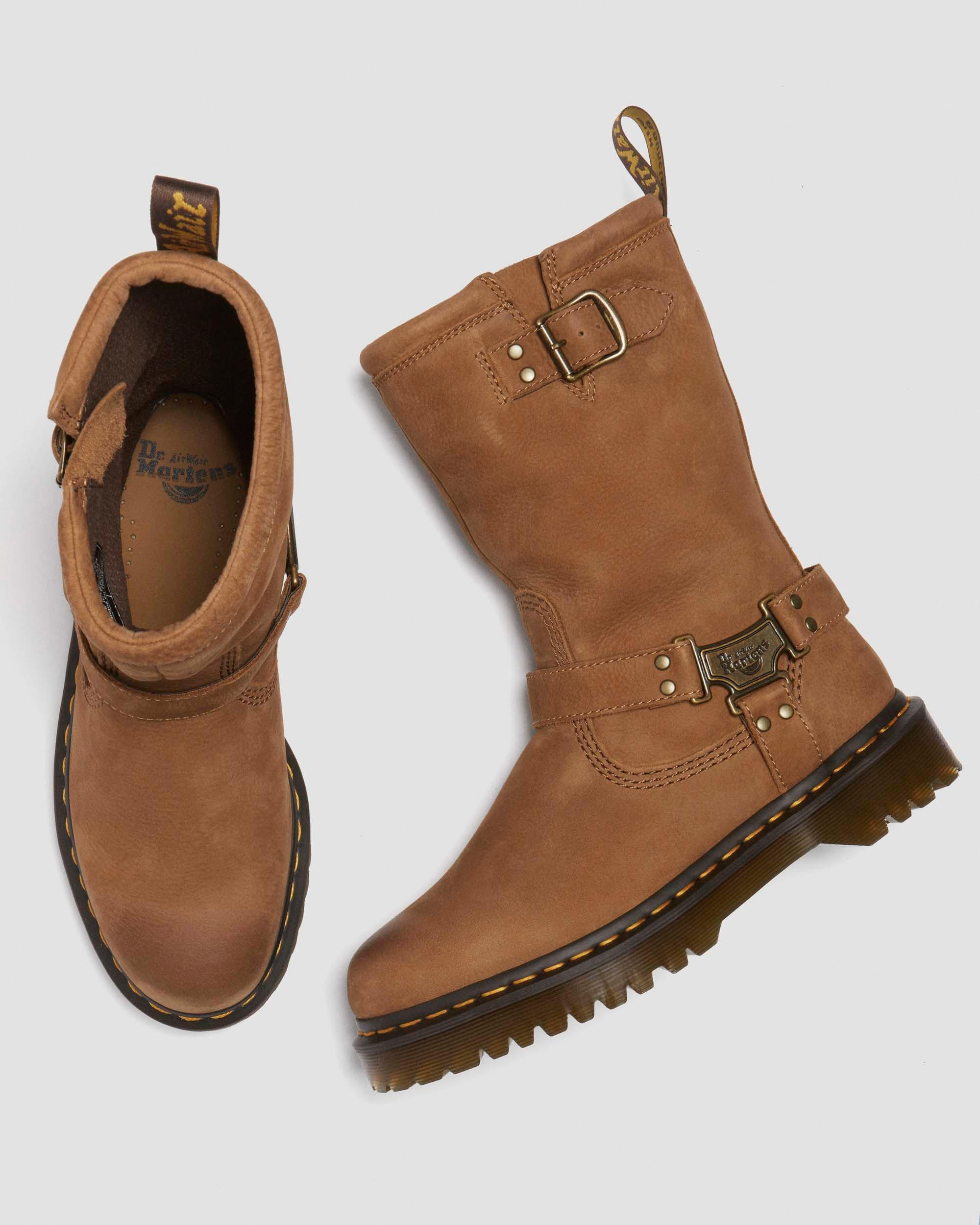 Anistone Hi Tumbled Nubuck Biker Boots - 9