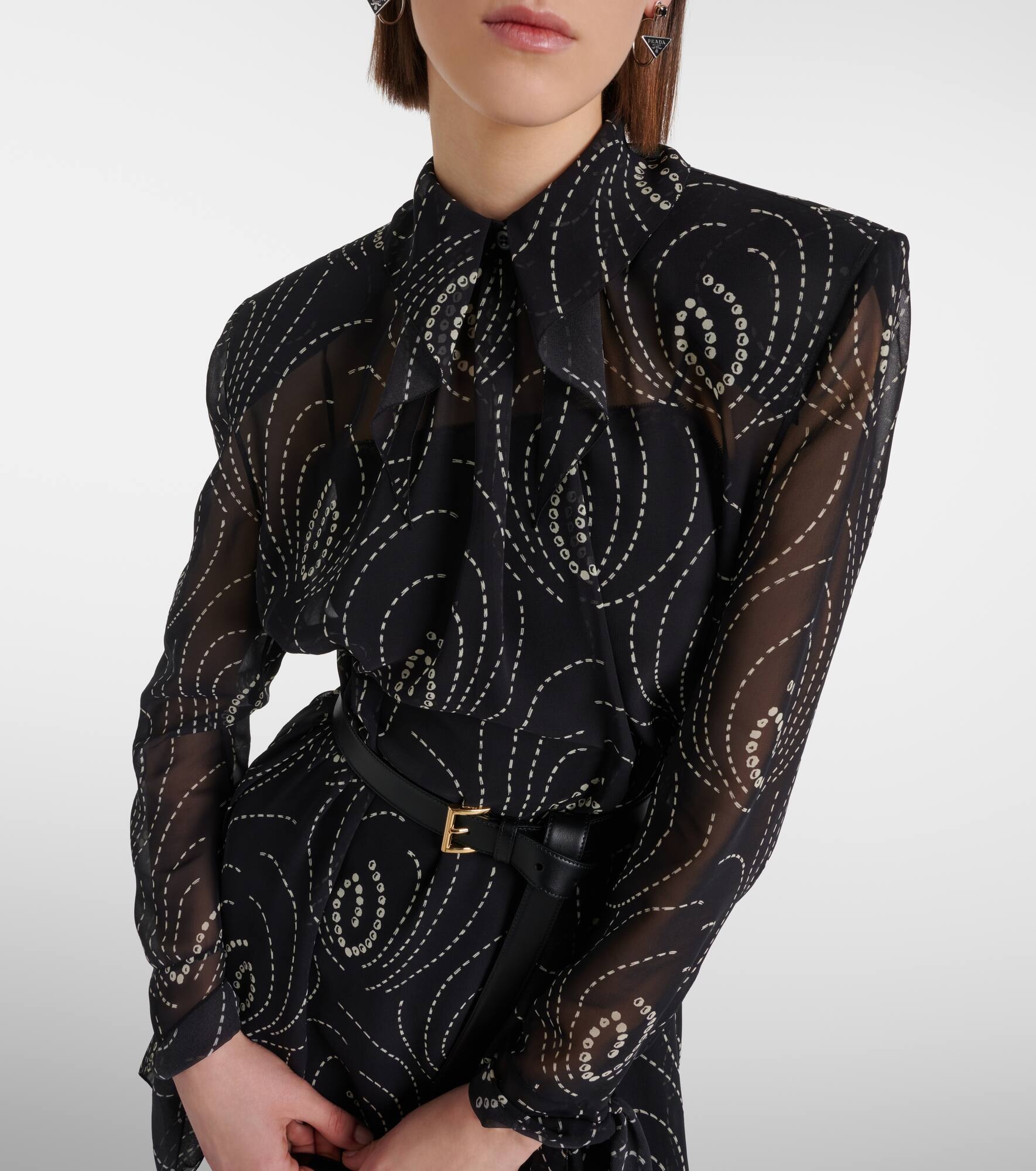 Printed georgette midi dress - 4