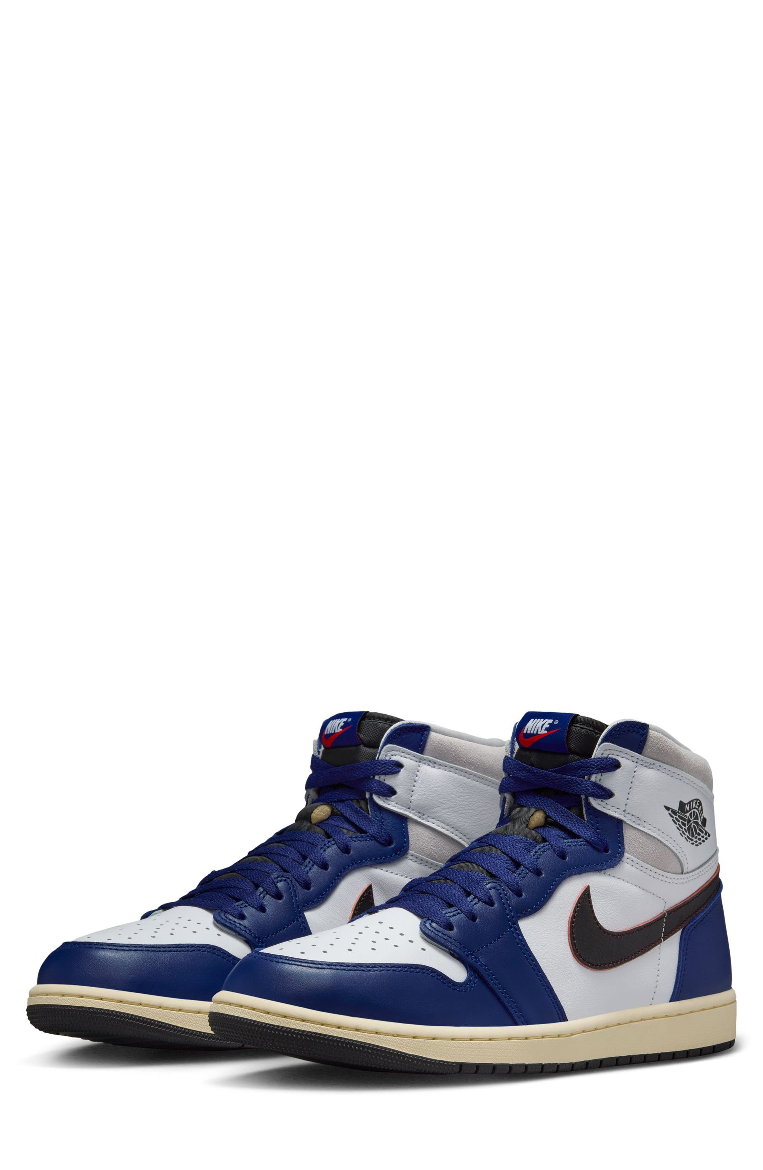 Air Jordan 1 Retro High Top Basketball Sneaker in 100 White/black at Nordstrom - 1