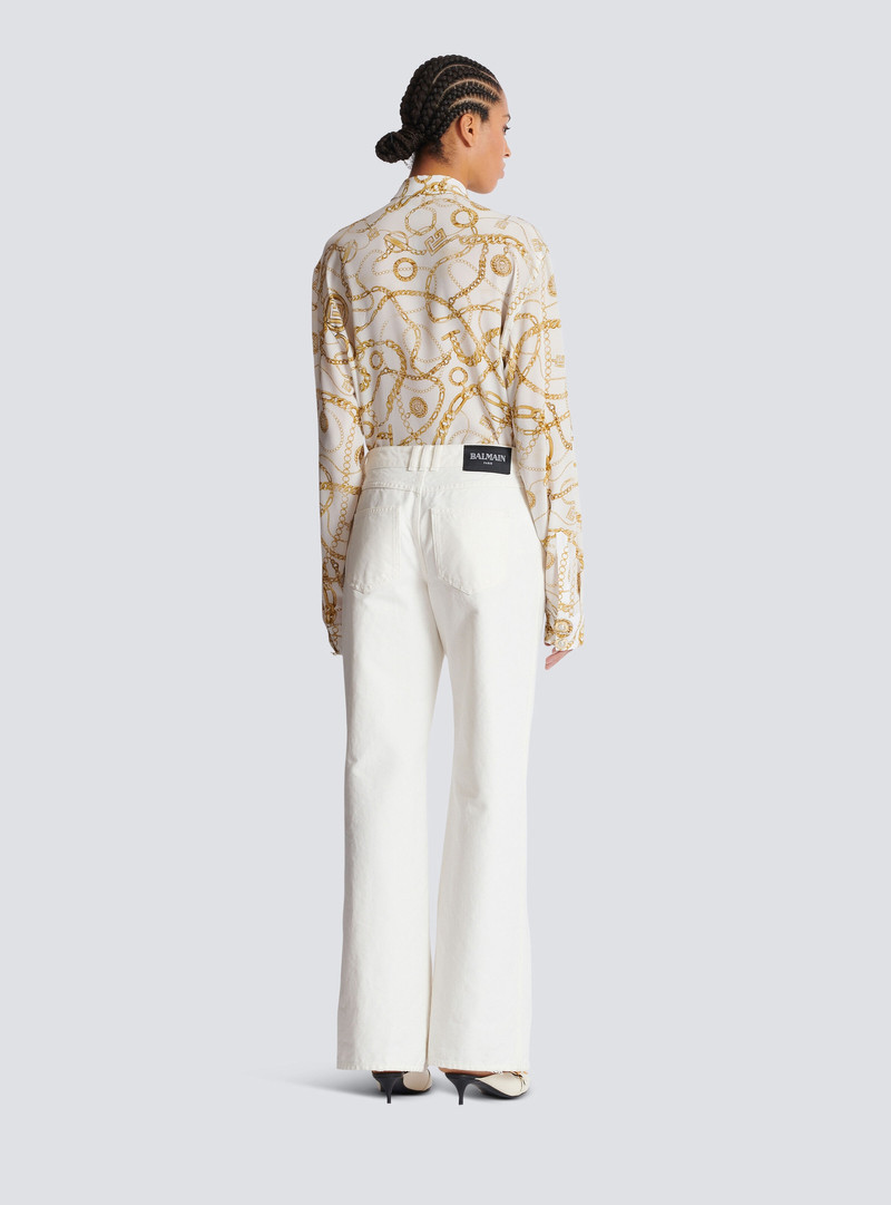Plain denim straight-fit jeans 4
