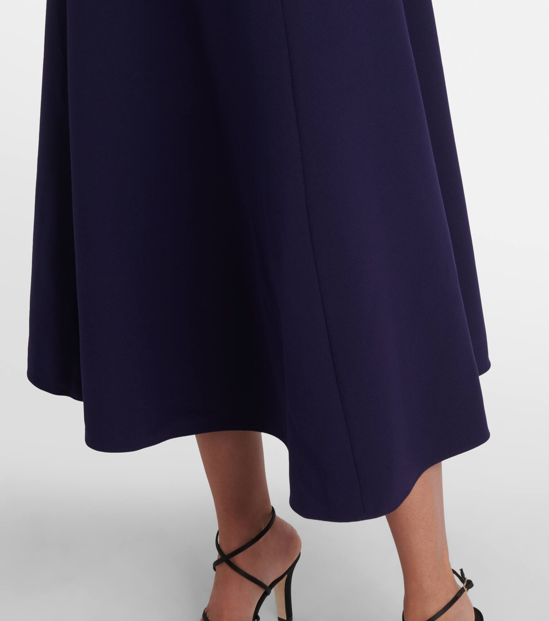 Asymmetric belted crêpe midi dress - 5