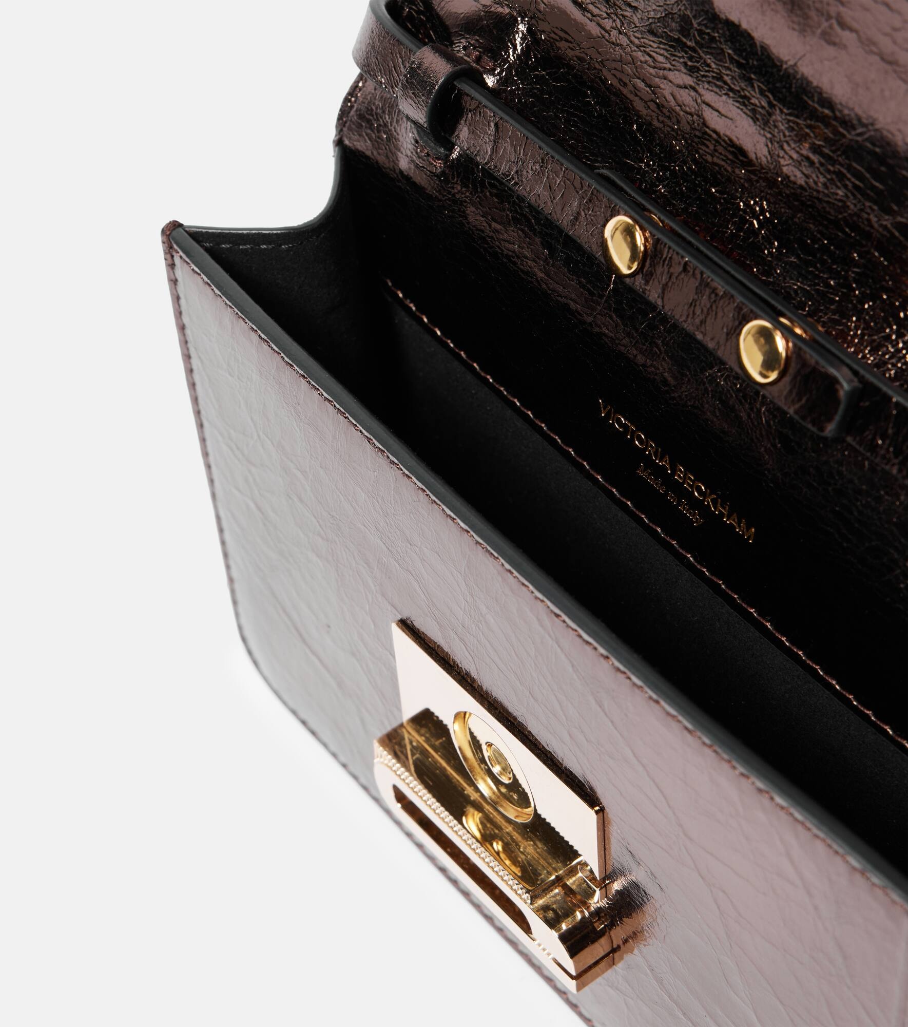 B Buckle Nano metallic leather shoulder bag - 3
