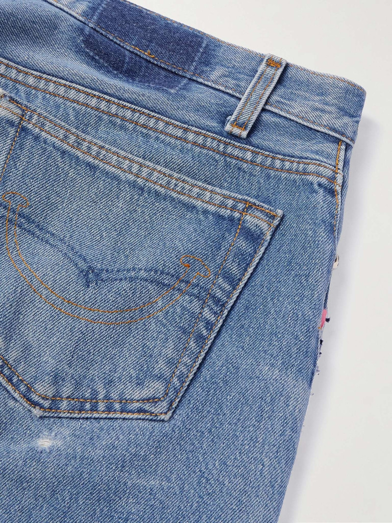 Flared Appliquéd Patchwork Jeans 5