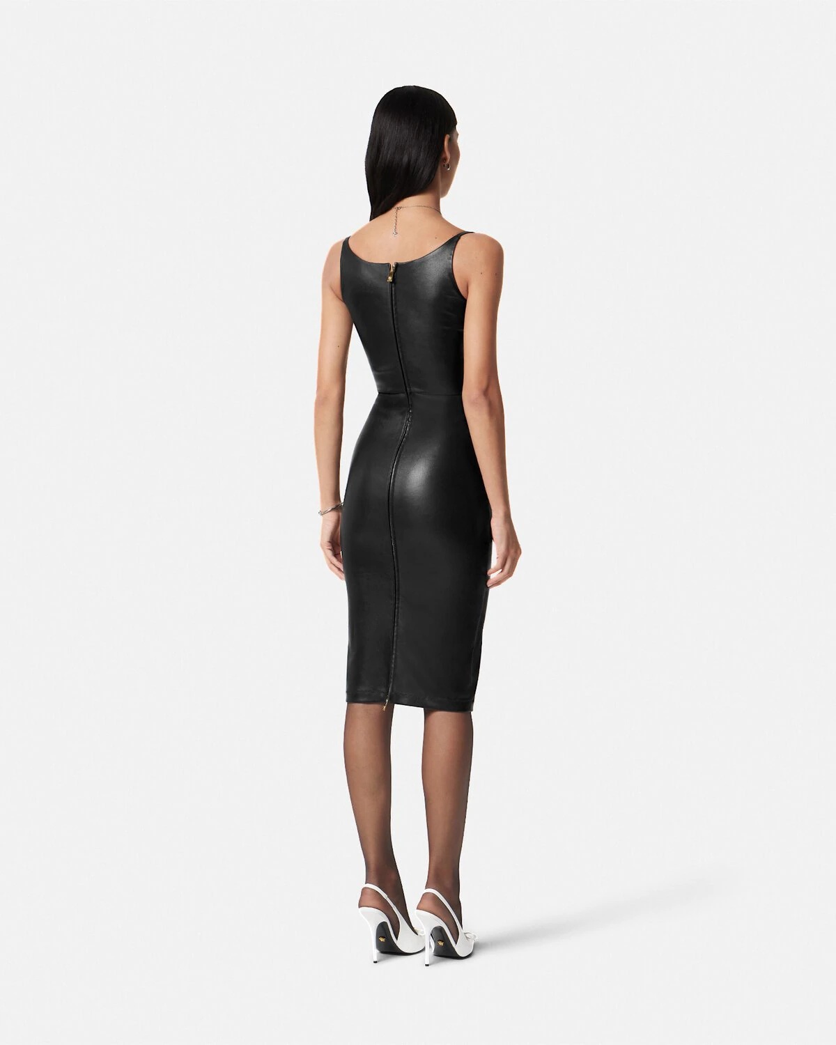 Medusa '95 Corset Leather Midi Dress - 5