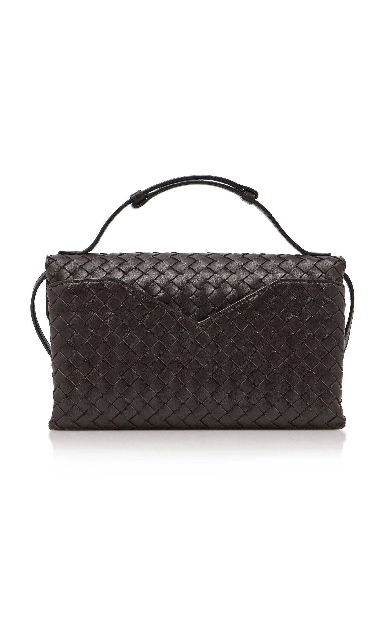 Knot-Lock Intecciato Leather Clutch brown - 6