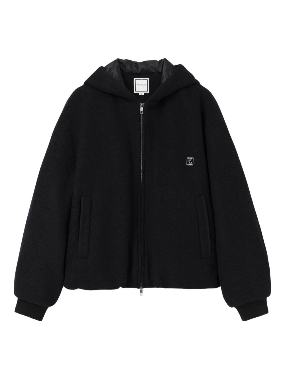 logo-detail zip-up hoodie - 1