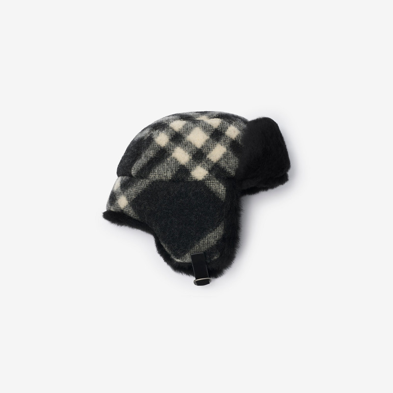 Check Wool Trapper Hat 1