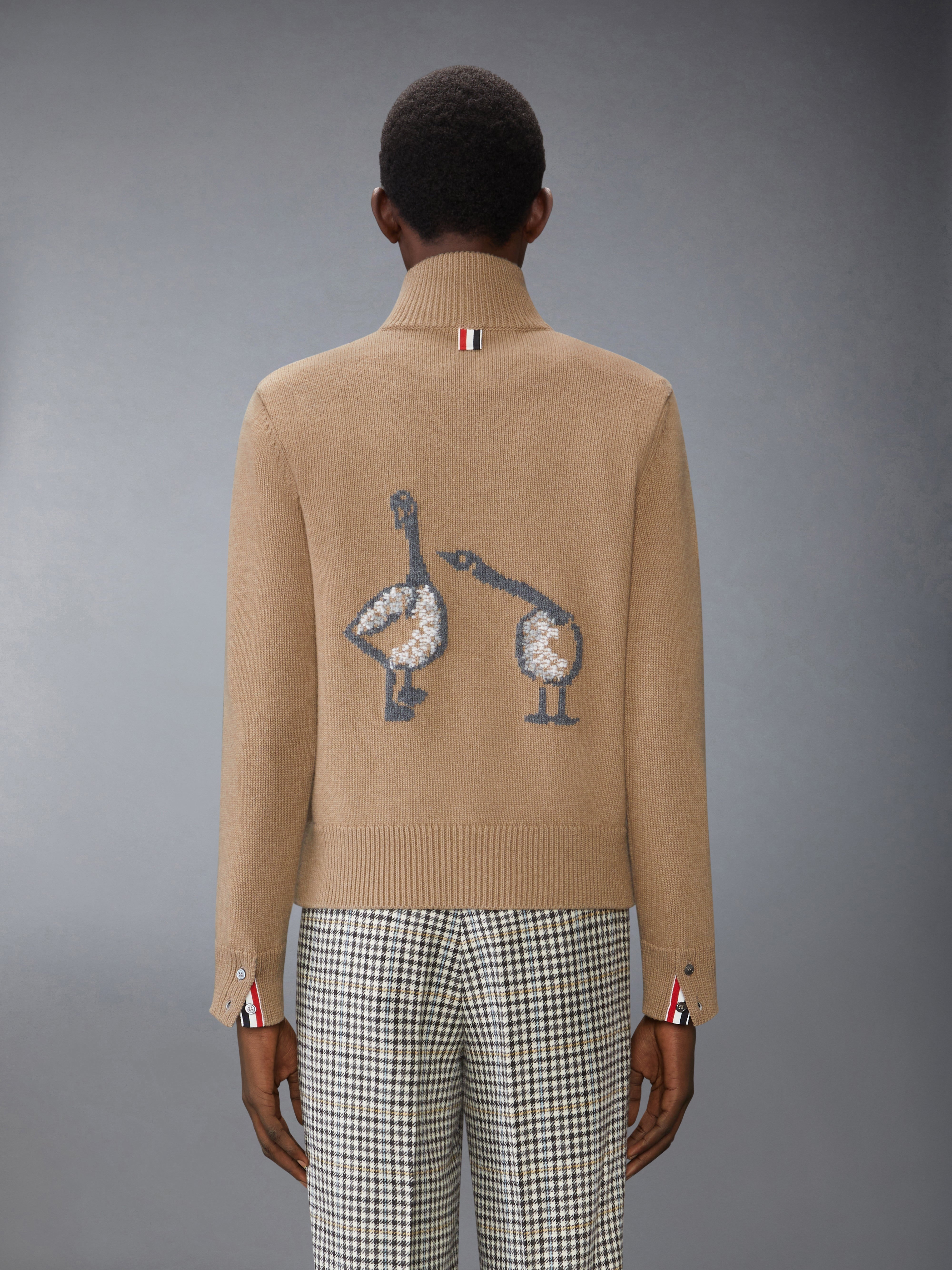 GEESE INTARSIA MERNIO WOOL MOCK NECK PULLOVER - 3
