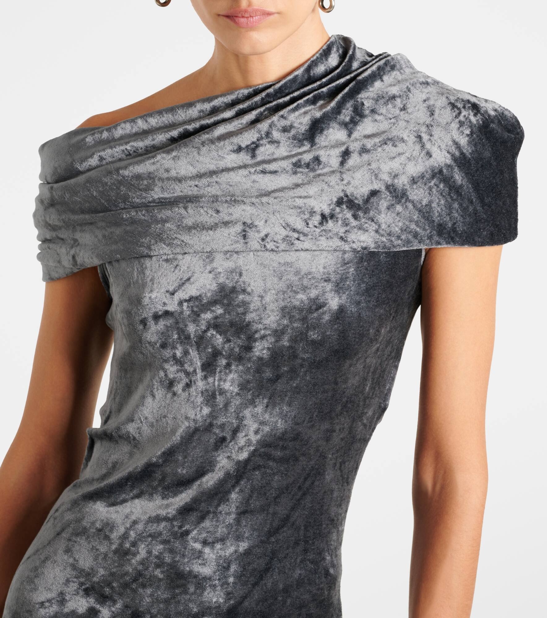 Lola draped velvet minidress - 4