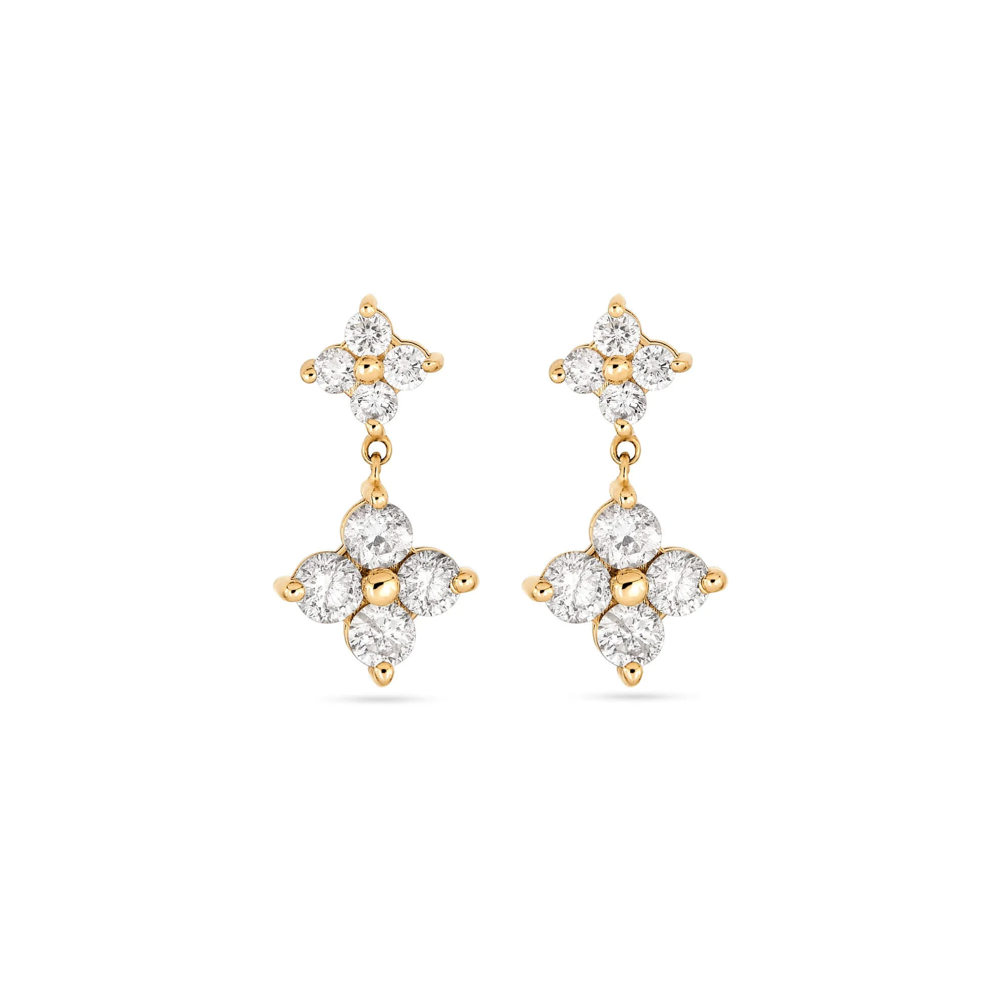 Luckiest Clover Diamond Drop Earrings - 1