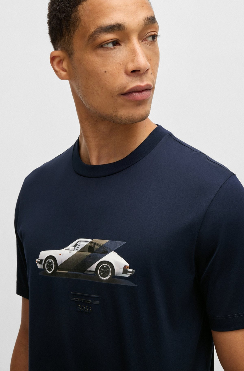 PORSCHE X BOSS MERCERIZED-COTTON T-SHIRT WITH COLLABORATIVE BRANDING 3
