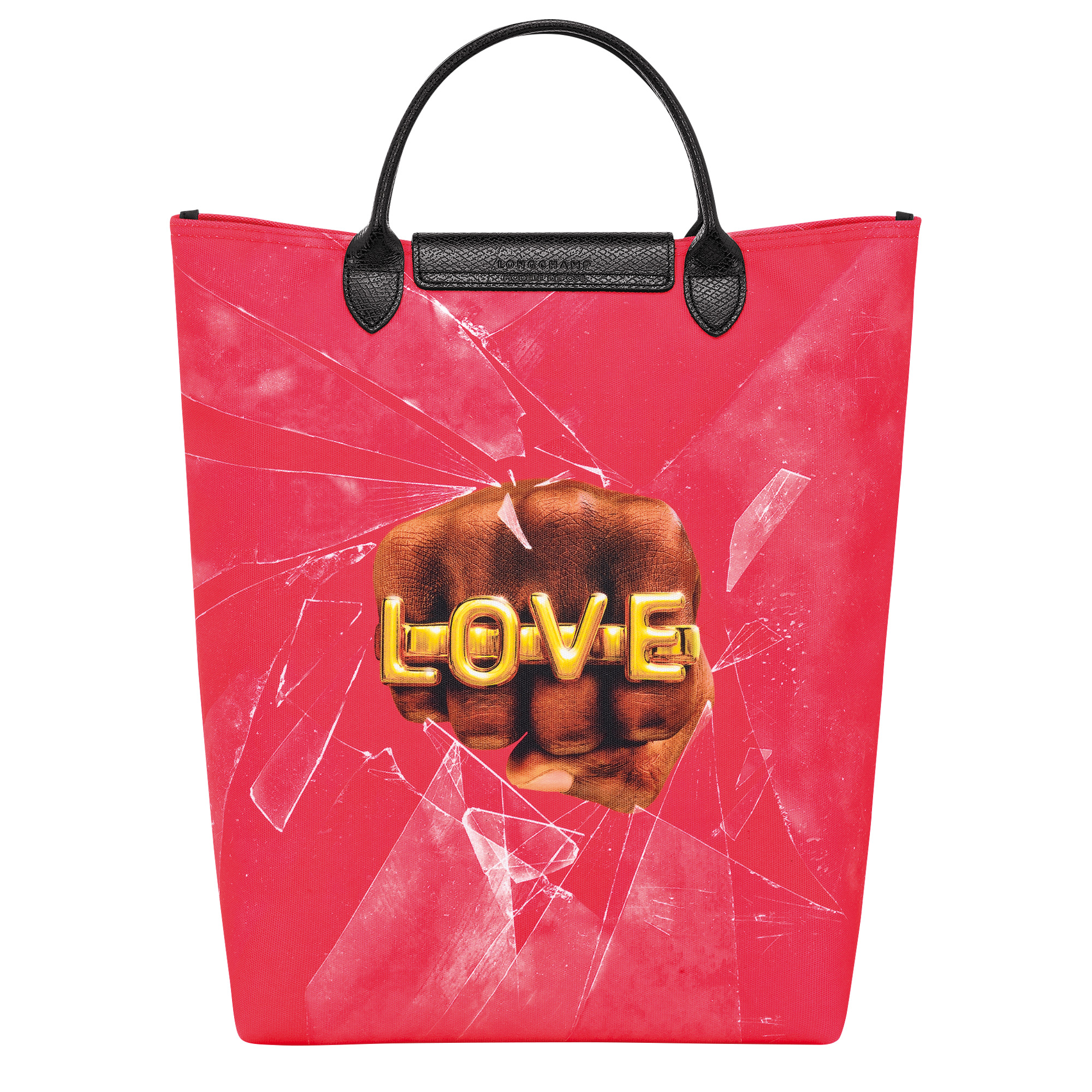 Longchamp x ToiletPaper M Tote bag Red - Canvas - 4