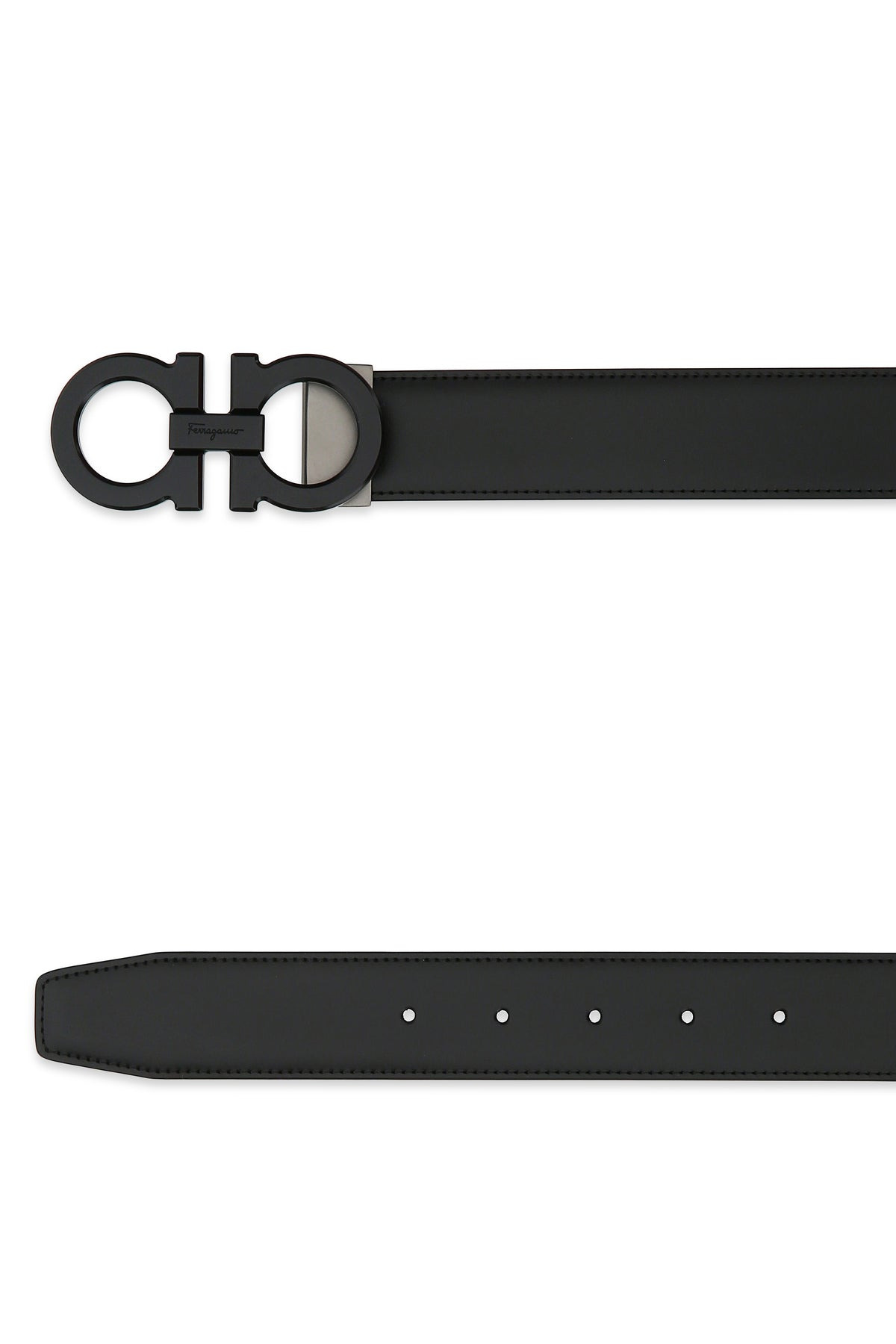 Black leather reversibile belt - 2