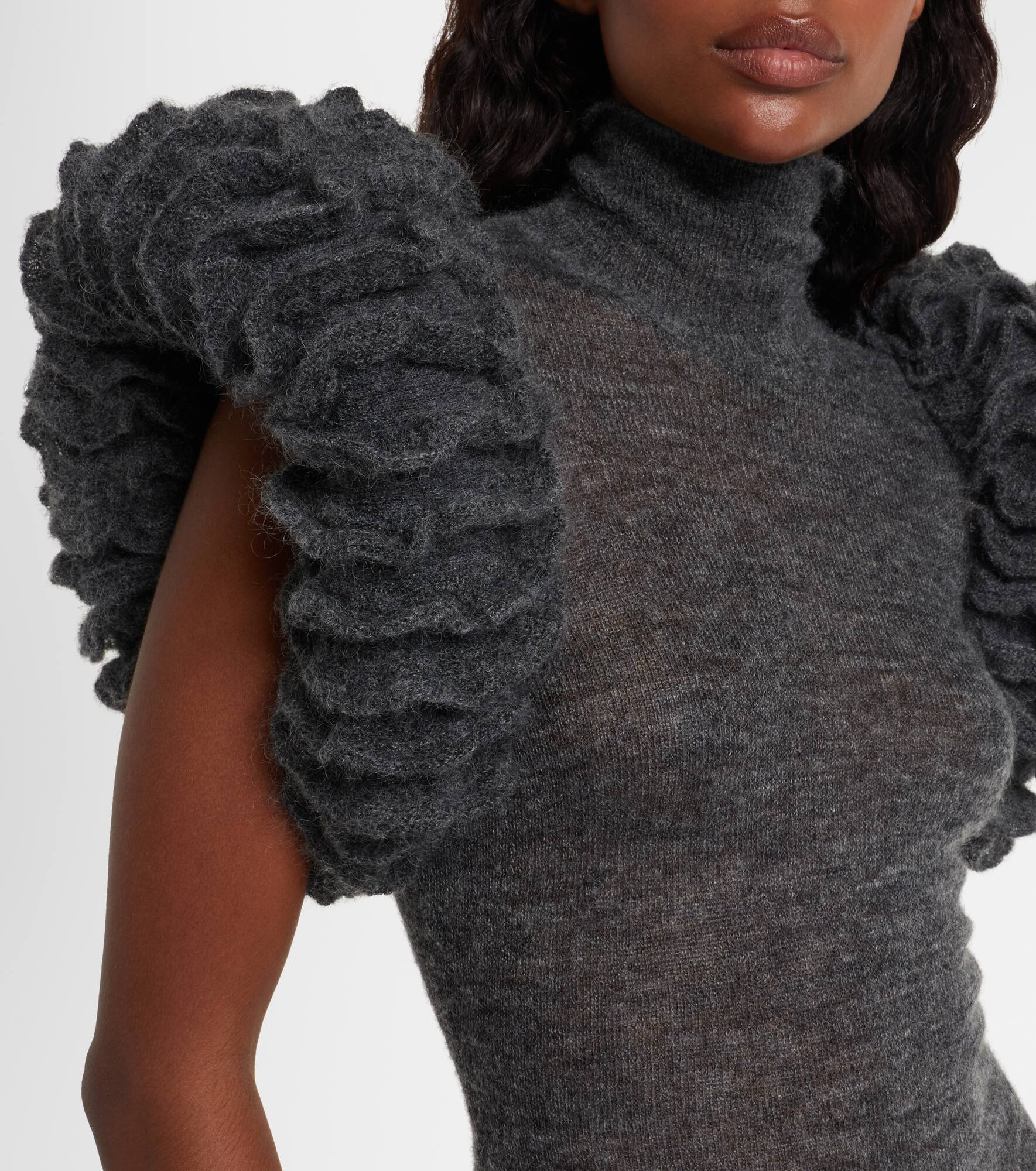 Ruffled mohair and wool-blend bodysuit - 5