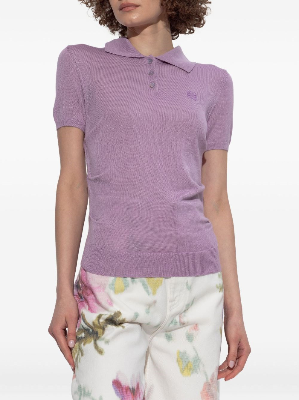 Anagram cashmere and silk polo shirt - 3