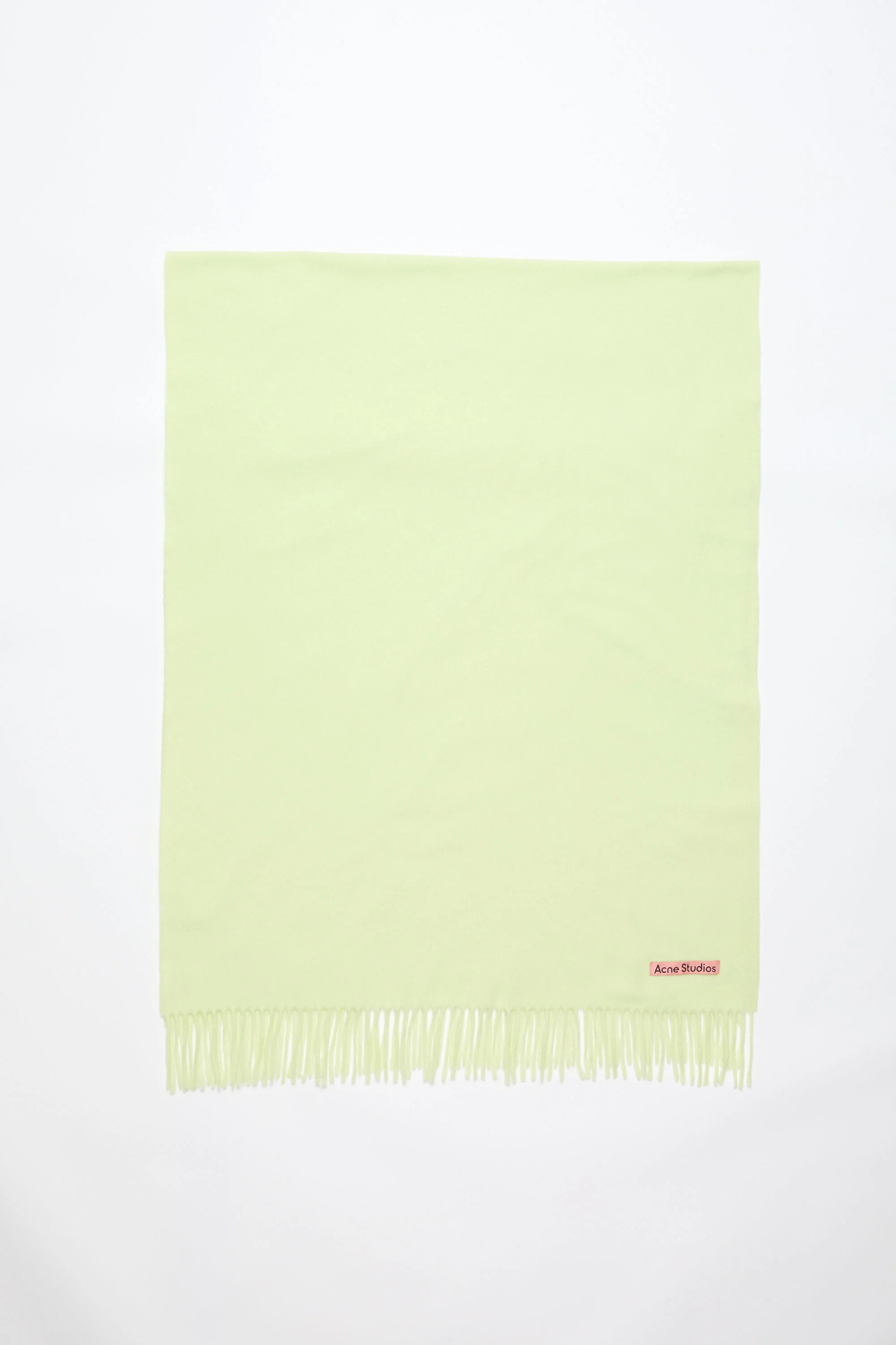Fringe wool scarf - oversized - Pale green - 1