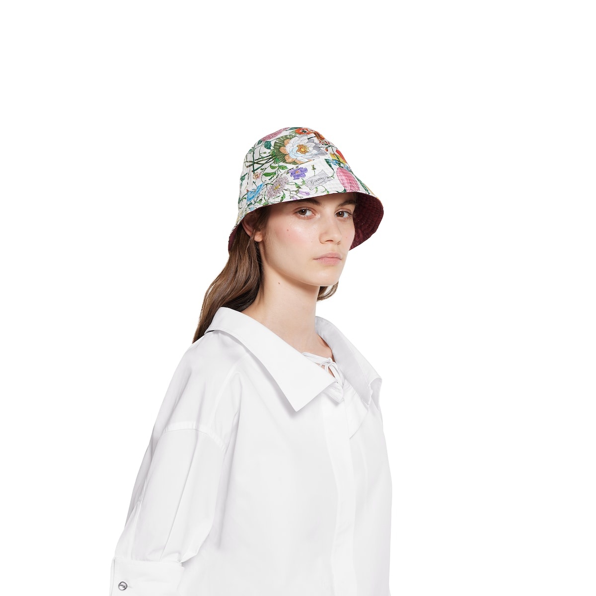 Reversible printed silk bucket hat - 3