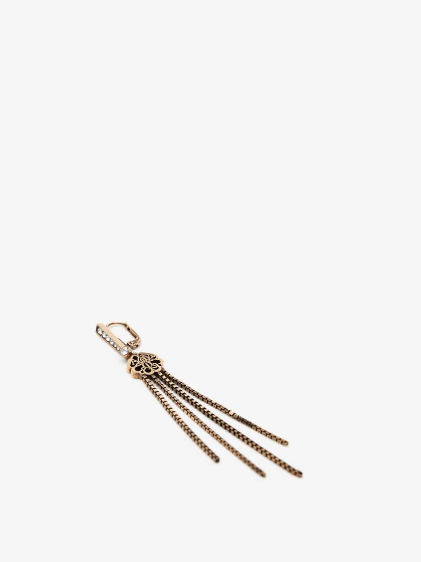 Women's Seal Drop Chain Earrings in Antique Gold - 4