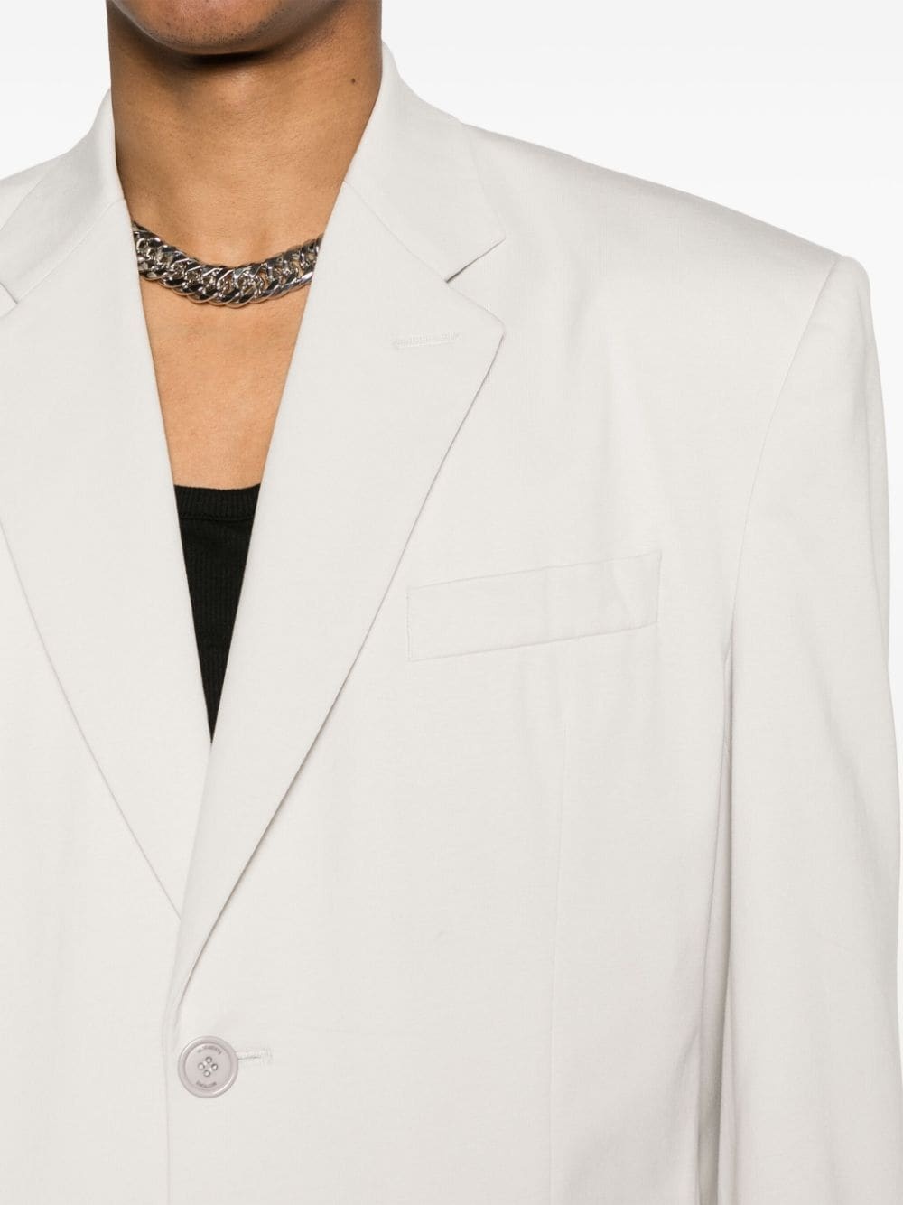 single-breasted cotton blazer - 6