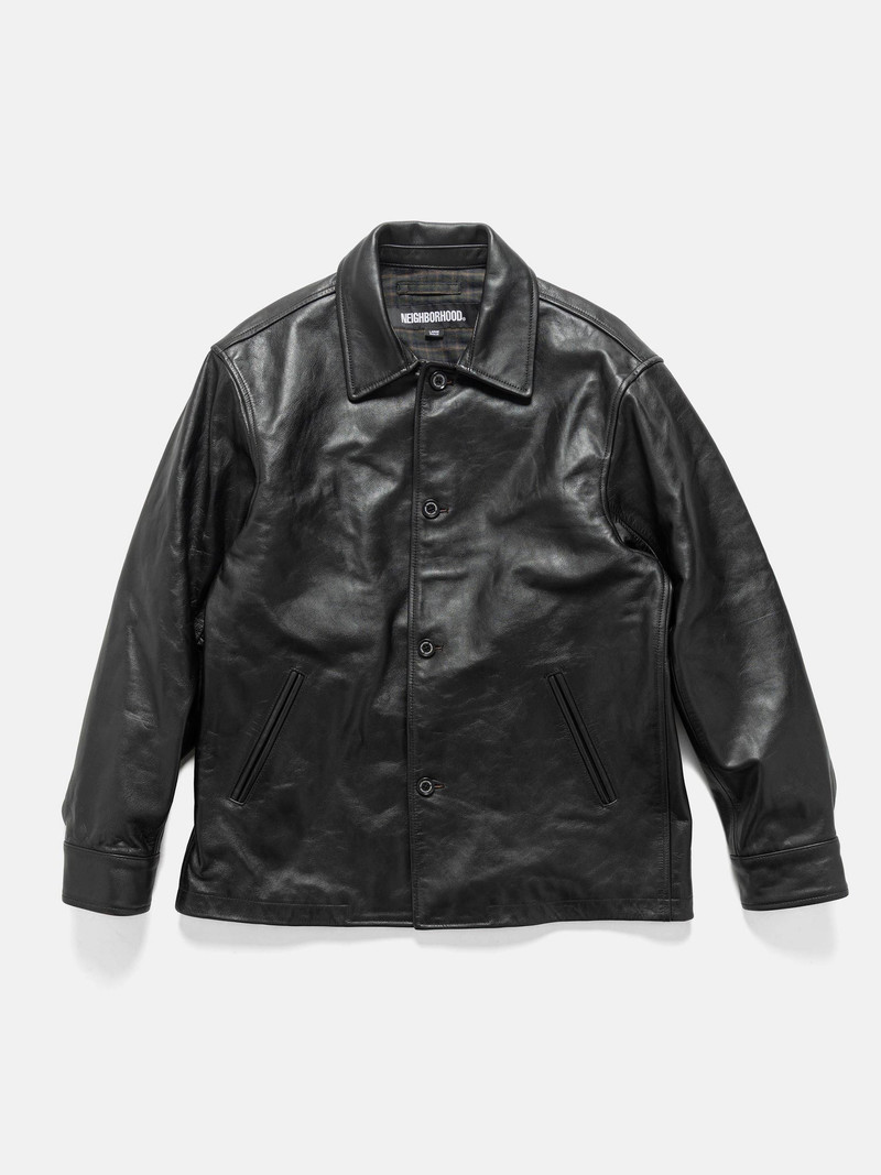 Leather Car Coat Black 1